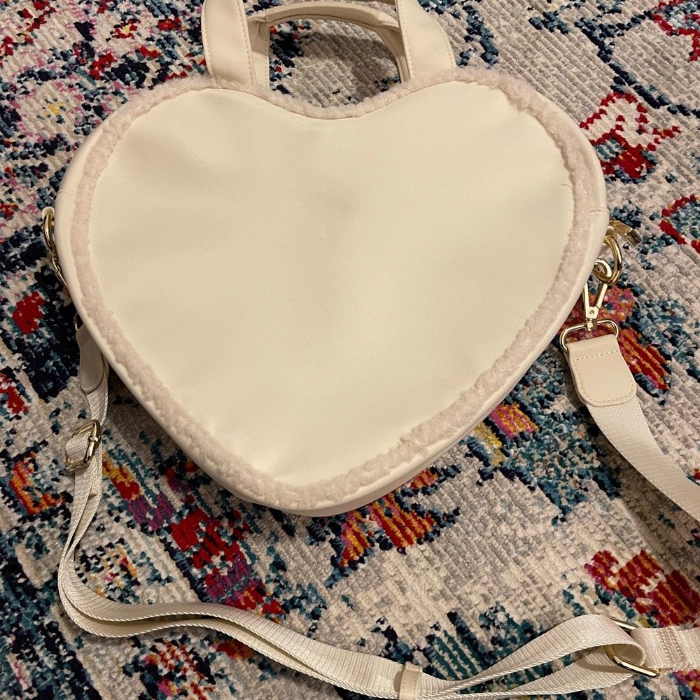 SCL mini heart Sherpa tote
